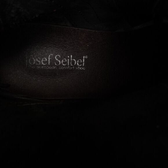 Josef Seibel Boots Womens SZ EU 37 US 6-6.5 BLK Sienna 01 Leather Back Tie Ankle - Picture 16 of 16